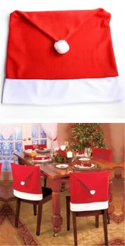 20 adet Çıkarılabilir Santa kırmızı şapka sandalye kılıfı s Noel Süslemeleri yemek sandalyesi Noel Kap Setleri Katlanır Otel sandalye kılıfı