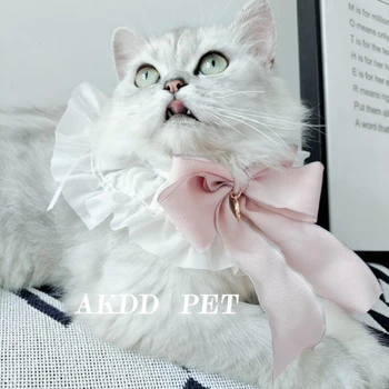 2022 Pet Yay Önlük Kedi Köpek tükürük havlusu Prenses Tarzı Saç Dekorasyon Fotoğraf Modelleme Sahne Kedi Aksesuarları Pet Hediye 2