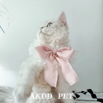 2022 Pet Yay Önlük Kedi Köpek tükürük havlusu Prenses Tarzı Saç Dekorasyon Fotoğraf Modelleme Sahne Kedi Aksesuarları Pet Hediye 4