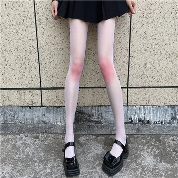 2022 Sevimli Kız Çorap Kadın Degrade Rampa Diz Allık Tarzı Kız Lolita Tayt JK Külotlu Beyaz Öğrenci Kawaii Çorap