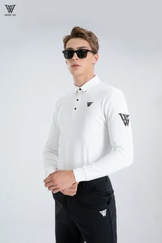 2022 Vonzone Sonbahar Yeni Erkek Golf uzun kollu giyim Artı Kadife T-shirt erkek Açık Spor Nefes Gevşek POLO GÖMLEK