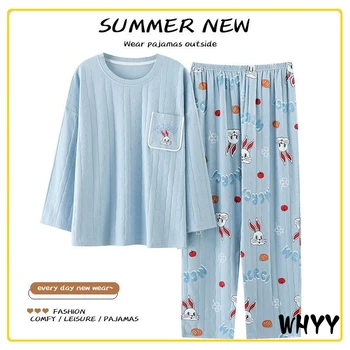 2022 Yeni Artı Boyutu 5XL Sonbahar Kış Moda Pijama Yumuşak Pamuklu Kawaii Köpek Baskı Kadın Pijama Eğlence Pijama kızlar için