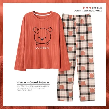 2022 Yeni Artı Boyutu 5XL Sonbahar Kış Moda Pijama Yumuşak Pamuklu Kawaii Köpek Baskı Kadın Pijama Eğlence Pijama kızlar için 1