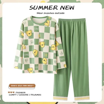 2022 Yeni Artı Boyutu 5XL Sonbahar Kış Moda Pijama Yumuşak Pamuklu Kawaii Köpek Baskı Kadın Pijama Eğlence Pijama kızlar için 5