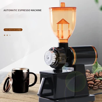 220 V / 110 V Elektrikli Kahve Değirmeni Paslanmaz Çelik Espresso Kahve Değirmeni Makinesi Düzlem Kalemtıraş Kahve Çekirdeği Taşlama Makinesi