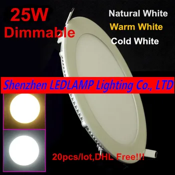 25W kısılabilir LED tavan lambası Doğal beyaz/Sıcak Beyaz/Soğuk Beyaz AC110-220V led panel aydınlatma sürücü ile 2 Yıl Garanti