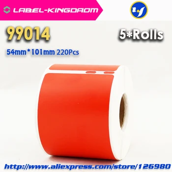 5 Rolls Dymo 99014 Kırmızı Genel Etiket 54mm * 101mm 220 Adet Uyumlu LabelWriter için 450 Turbo Yazıcı Seiko SLP 440 450