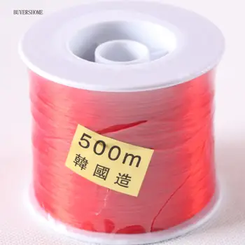 500m Kırmızı DIY Kristal Boncuk Streç Elastik İplik Kordon Dikdörtgen Boncuk Tel Kordon Dize Takı Yapımı için N051 0