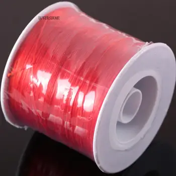 500m Kırmızı DIY Kristal Boncuk Streç Elastik İplik Kordon Dikdörtgen Boncuk Tel Kordon Dize Takı Yapımı için N051 1