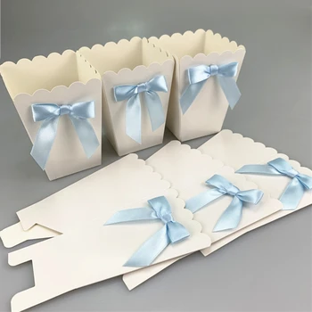 6 renkler Mini Kağıt Patlamış Mısır Kutuları Yay Pop İyilik Kutusu Bebek Duş Doğum Günü Partisi Tedavi İyilik Masa Malzemeleri 2