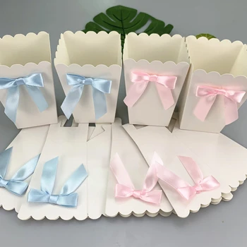 6 renkler Mini Kağıt Patlamış Mısır Kutuları Yay Pop İyilik Kutusu Bebek Duş Doğum Günü Partisi Tedavi İyilik Masa Malzemeleri 3