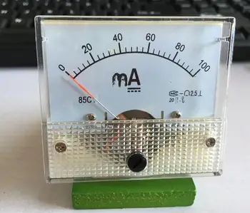 85C1 DC 0-100MA Analog Amp Panel ampermetre işaretçi tipi akım ölçer paneli