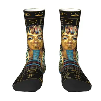 Antik Altın Firavun Mısır Kral Tut Elbise Çorap Erkekler Kadınlar için Sıcak Moda Yenilik Mısır Hiyeroglif Ekip Çorap