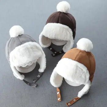 Açık Kış Sonbahar Sıcak Erkek Bebek ve Kız Kış Şapka Çocuk kulak koruyucu kap bere şapka Sıcak