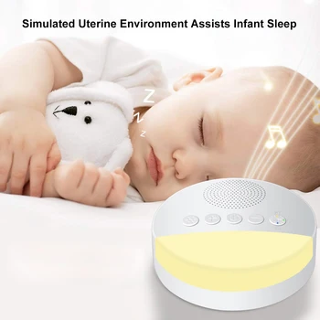 Bebek beyaz gürültü makinesi USB şarj edilebilir zamanlı kapatma uyku makinesi dahili 10 yatıştırıcı ses yumuşak nefes ışık gürültü çalar