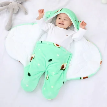 Bebek El Ayak Onesie Sarılmış uyku tulumu Bebek Kış Polar Battaniye Çantası 2022 Yeni Yenidoğan Kundak Kalın Sıcak Tulum 0-6M 5