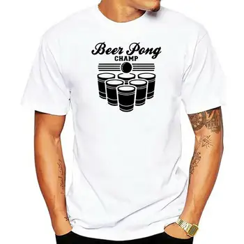 Bier Pong Şampiyonu T-Shirt / Bira / Bierpong / Alkohol / Parti / Spiel / Becher Yeni 2022 Erkekler Moda Kısa Kollu Pamuklu T Shirt