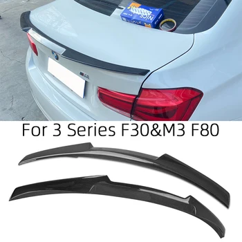 BMW 3 Serisi için F30 F35 ve M3 F80 Sedan M4 Stil Karbon fiber Arka Spoiler Bagaj kanat 2011-2019 FRP petek Dövme
