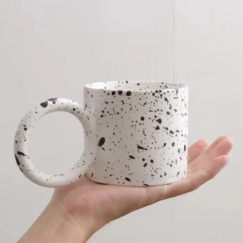 Büyük kolu Kahve Fincanları Tasarımcı Yaratıcı Seramik Kupa çay bardağı Kahvaltı süt kupası Ofis su bardakları Arkadaşlar Hediye Ev dekorasyon