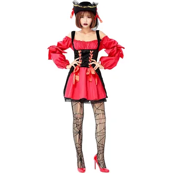 Cadılar bayramı Partisi Karnaval Kostüm Büyük Navigator Kırmızı ve Siyah Giyim Sahne Giyim
