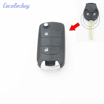 Cocolockey Yeni Modifiye Çevirme Katlanır uzaktan kılıflı anahtar Fob Kapak Fit Nissan Sunny Sylphy Tiida Anahtar Kutu 2 Düğme