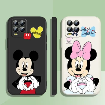 Disney Mickey Donald Ördek aşk telefon kılıfı Sıvı Halat Realme İçin Q3S GT S7 ST S2 C25Y C21Y C11 C17 Narzo 50A 50i 30 20 Geri Yumuşak 2
