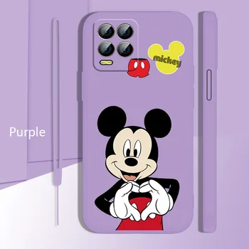 Disney Mickey Donald Ördek aşk telefon kılıfı Sıvı Halat Realme İçin Q3S GT S7 ST S2 C25Y C21Y C11 C17 Narzo 50A 50i 30 20 Geri Yumuşak 4