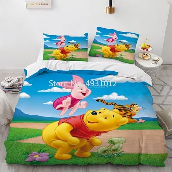 Disney Winnie ve Komik Arkadaşlar Kaplan Yorgan yatak örtüsü seti nevresim takımı için Erkek Bebek Kız Yorgan Nevresim Yatak Örtüsü