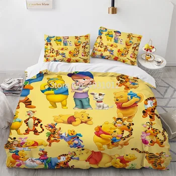 Disney Winnie ve Komik Arkadaşlar Kaplan Yorgan yatak örtüsü seti nevresim takımı için Erkek Bebek Kız Yorgan Nevresim Yatak Örtüsü 2