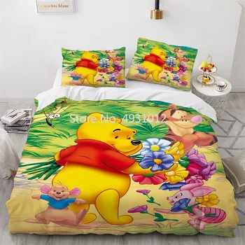 Disney Winnie ve Komik Arkadaşlar Kaplan Yorgan yatak örtüsü seti nevresim takımı için Erkek Bebek Kız Yorgan Nevresim Yatak Örtüsü 3