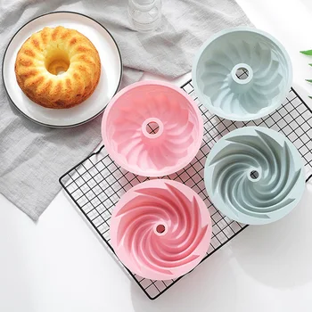 DIY Silikon Vortex Kızartma Siklon Ekmek Kek Pişirme Kalıp Spiral Kek Dekorasyon Sabun Mutfak Aracı