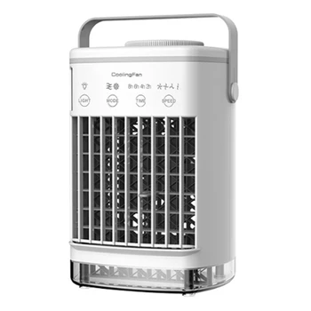 Evaporatif hava soğutucu oda için Kişisel Klima Soğutma Fanı 4 Rüzgar hızı 7 renk ışık ve 2 sprey nemlendirme