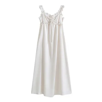 Fdfklak Askı Gecelik Kadın Yaz Gecelikler Saray Tarzı Prenses Seksi uzun elbise Dış Giyim Kadın Kıyafeti Nighty 4