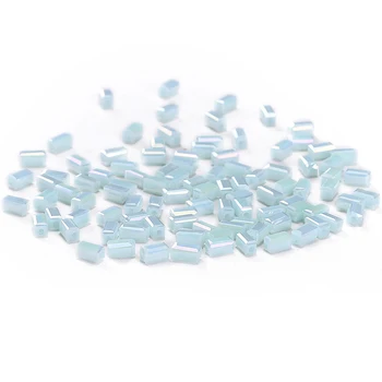 Gökyüzü Mavi AB 50 adet 2 * 4mm kristal boncuklar Avusturya Kristal Kare şekli dağınık boncuklar DIY Takı Aksesuarları C-3 0