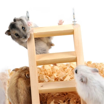 Hamster Tırmanma Merdiveni Ahşap Köprü Küçük Hayvanlar Çiğnemek Oyuncak Gerbil Sıçan Degus 3