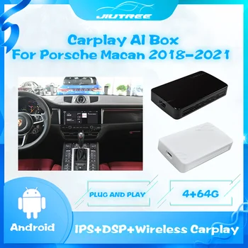Kablosuz Carplay Android AI Kutusu Porsche Macan 2018 - 2021 İçin Araba Multimedya Oynatıcı Yeni Sürüm 4 + 64G Ayna bağlantı Tv Kutusu