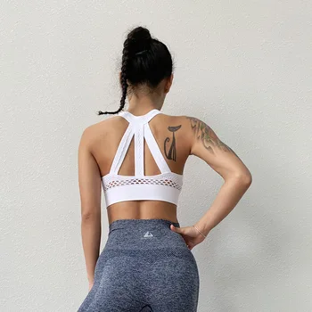 Kadın Darbeye Toplanan Nefes Spor Iç Çamaşırı Koşu Egzersiz Güzellik Geri Yoga Sutyen Spor Push UP Egzersiz Tops 1