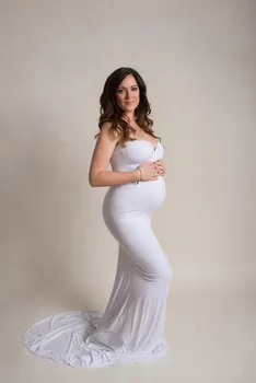 Kadınlar Hamile hamile elbisesi Fotoğraf fotoğraf çekimi için Yaz Kısa Kollu pamuklu uzun elbise Gebelik Giysileri