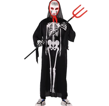 Kafatası İskelet Elbise Cadılar Bayramı Yenilik Kostüm Dekor İçin Yetişkin Çocuk Cadılar Bayramı Dekorasyon Zombi Masquerade Korku Tricky 4