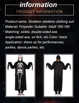 Kafatası İskelet Elbise Cadılar Bayramı Yenilik Kostüm Dekor İçin Yetişkin Çocuk Cadılar Bayramı Dekorasyon Zombi Masquerade Korku Tricky 5
