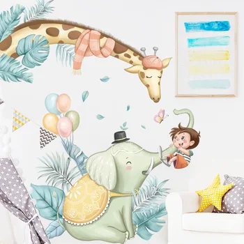 Karikatür Orman Hayvanları duvar çıkartmaları Çocuk Odası için Erkek Odası Yatak Odası Dekorasyon Orman Duvar Kağıdı Posterler Vinil İskandinav Ev Dekor