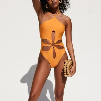 Kesme Tek Parça Üçgen Mikro Monokini Bikini Seksi Düşük Bel Mayo Backless Sıkı Dantel Şerit Kesme Yaz Plaj Kıyafeti
