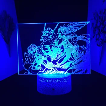 Kimetsu Hiçbir Yaiba Anime led ışık iblis avcısı için yatak odası dekoru Hediye Gece Lambası Manga iblis avcısı Odası Dekor 3D Lamba Dropship