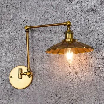 Loft tarzı endüstriyel Vintage led duvar ışık çift uzun kol Edison duvar aplik demir antika lamba armatürleri ev aydınlatma