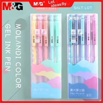 M & G Işareti Jel Kalem Seti 0.5 mm Geri Çekilebilir Dolum Molandi Vintage Renk Macarons Kalemler Hediye Seti Okul Ofis Kırtasiye Malzemeleri