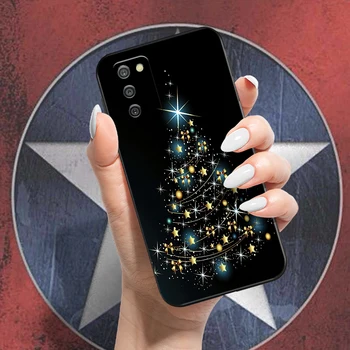 Merry Christmas Ağacı Geyik Samsung Galaxy A03 A03S telefon kılıfı Carcasa Siyah Sıvı Silikon Yumuşak TPU Kabuk Kapak Kılıfları 5