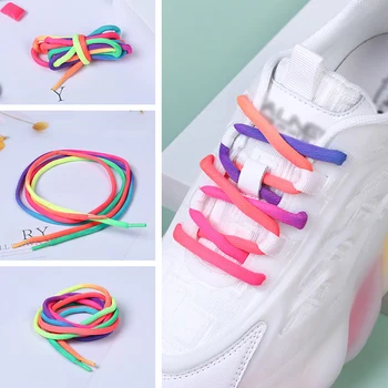 Moda Renkli Danteller Gökkuşağı Ayakkabı Bağcıkları Degrade Baskı Düz Ayakkabı Bağı Rahat Kromatik Renk Sneaker Ayakabı 2 ADET