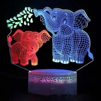 Nıghdn 3D Lamba Illusion Kartal Led Gece Lambası Dinamik Dokunmatik Masa Lambası Hediye Çocuklar için Yatak Odası Ev Dekorasyon Hayvan Gece Lambası 4