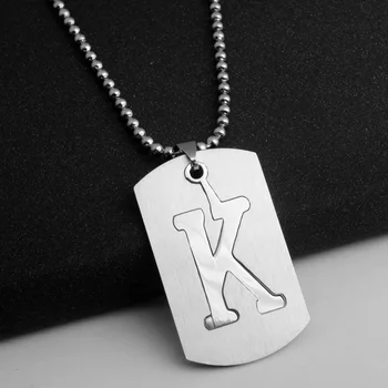 Paslanmaz çelik 26 İngilizce alfabe K adı burcu kolye ilk harf sembolü ayrılabilir çift katmanlı metin kolye takı