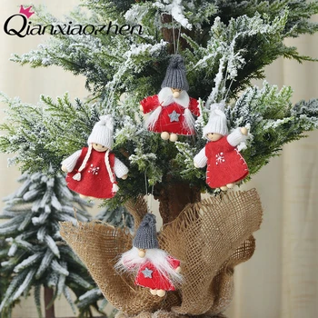 Qianxiaozhen 2 adet Kardan Adam Bebek Noel Ağacı Asılı Noel Ağacı Dekorasyon Noel Süsler Noel Süslemeleri Ev İçin 2